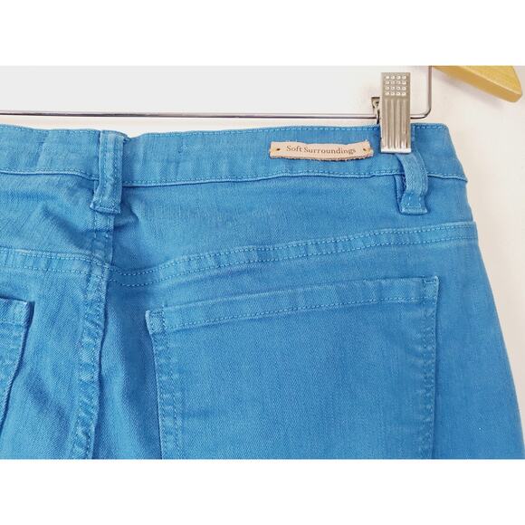 Soft Surroundings Jeans 10 Womens Straight High Rise Blue Stretch 30x27 - Picture 5 of 11